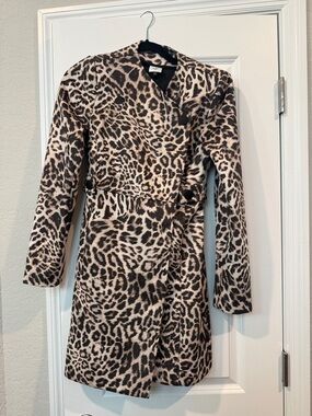 CAbi Leopard Print Jacket in Black & Cream